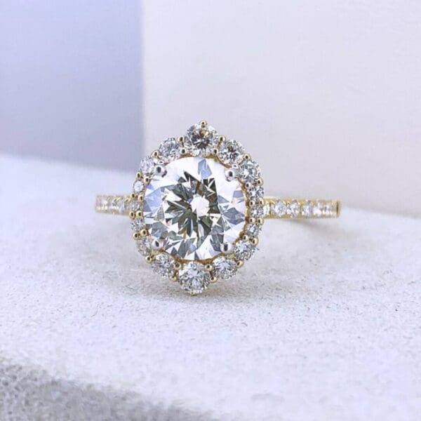 Sam Y. Custom2.04ct Round Lab Grown Diamond18K Yellow Gold