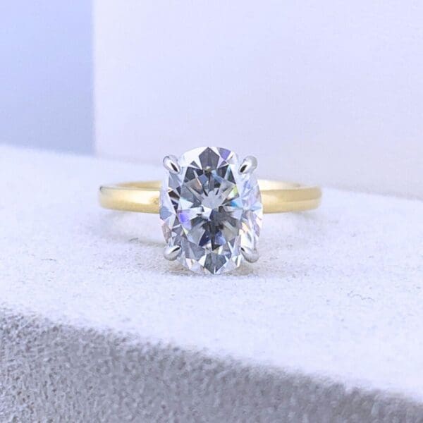 Tee M. Custom10mmx8mm Oval Moissanite18K Yellow Gold