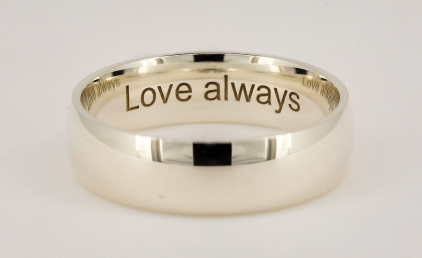 Block Engraving Wedding Ring Pd